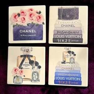 Chanel and Tiffany & Co. Fashion, Decorative Coasters - Set of 4